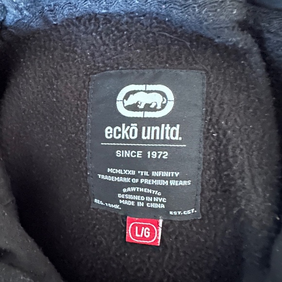 Y2K Ecko Untld. Unique Rhino Pattern on Logo Hoodie - Picture 5 of 5